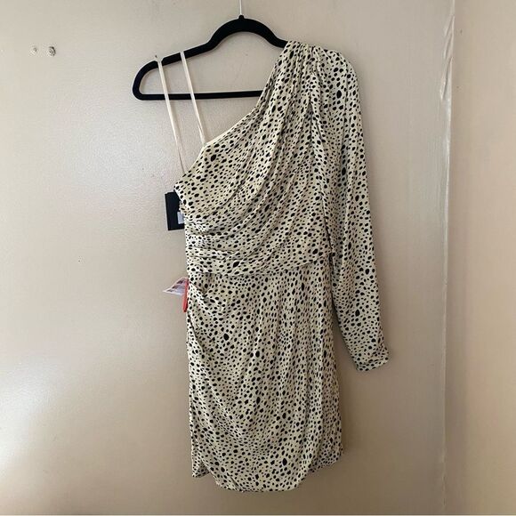 NWT Mac Duggal Ieena one shoulder mini dress draped animal print $298 Sz 8 - Picture 12 of 12